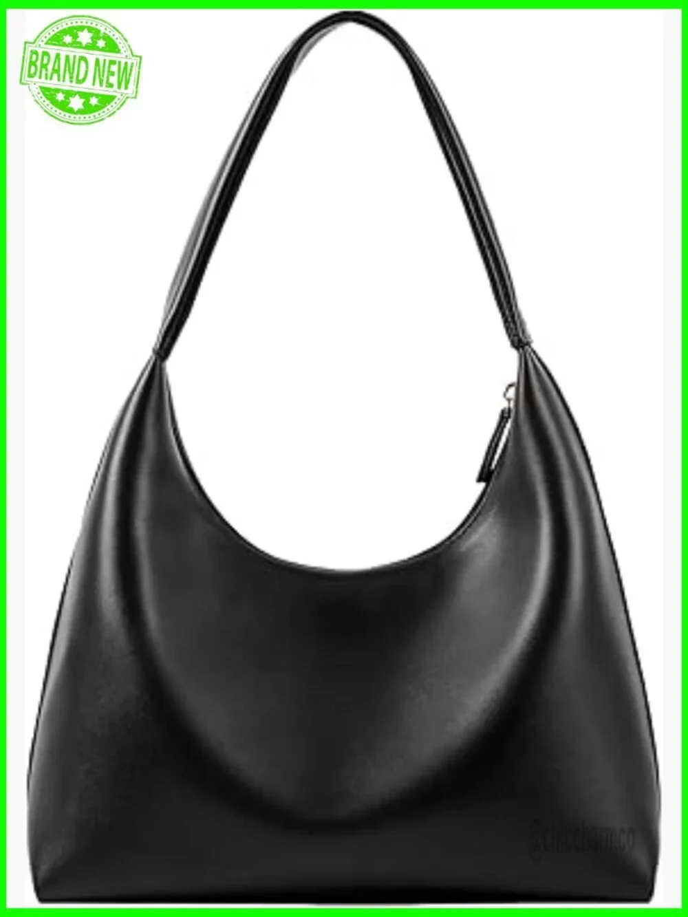 Small Hobo Bag PU Leather Shoulder Purse with Zipper Compartments